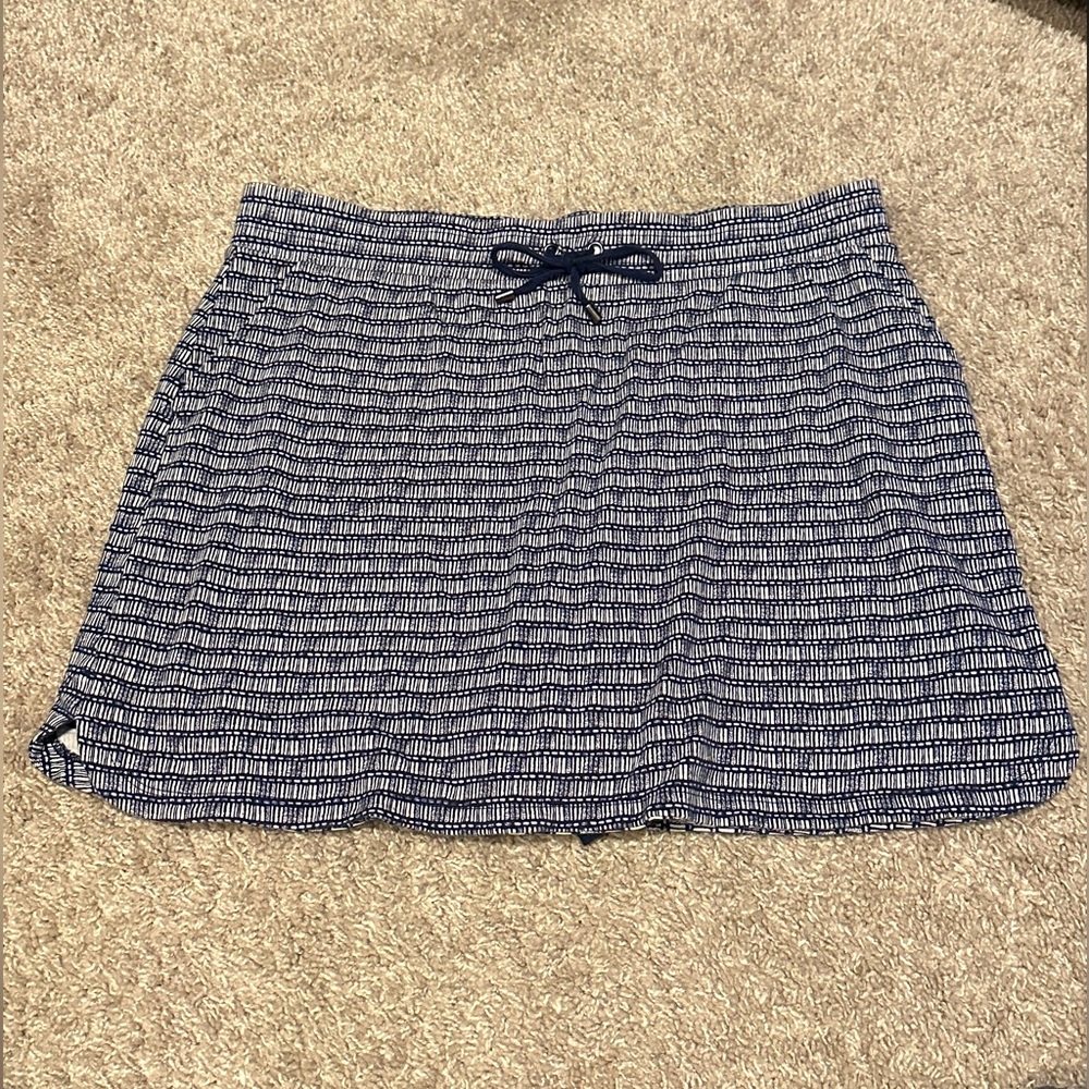 Croft & Barrow 100% Cotton Stretch Navy Tribal Print Skort Ladies Size L